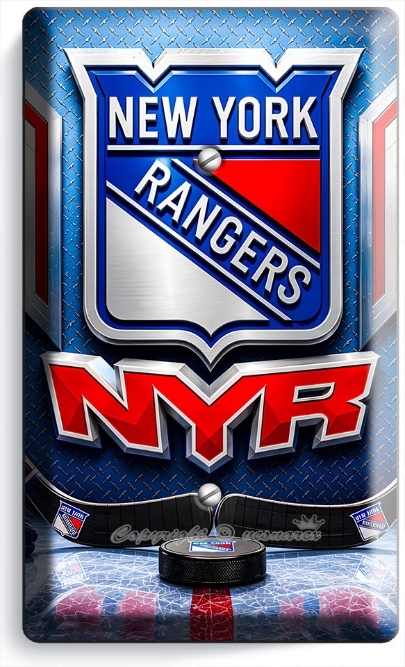NEW YORK RANGERS HOCKEY ARENA TEAM LOGO BLANK WALL PLATES ICE SPORT MAN CAVE ART