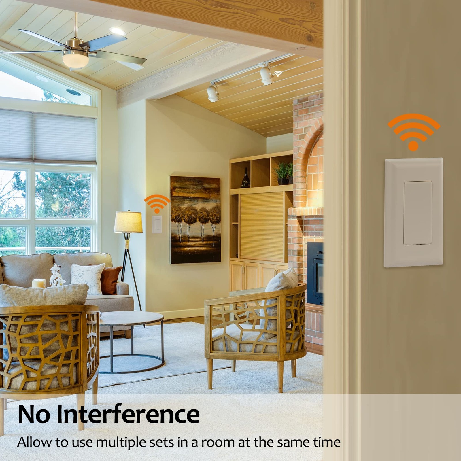 SURAIELEC Wireless Light Switch and Receiver Kit, 15A High Power, No Wiring, …