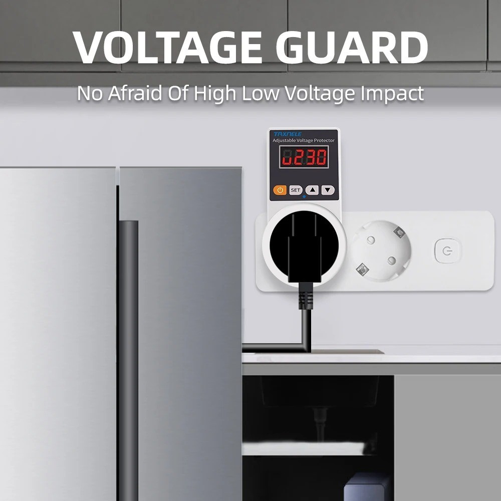 Automatic Voltage Protector Socket AC 220V 16A EU Plug Power Surge Protector ✨