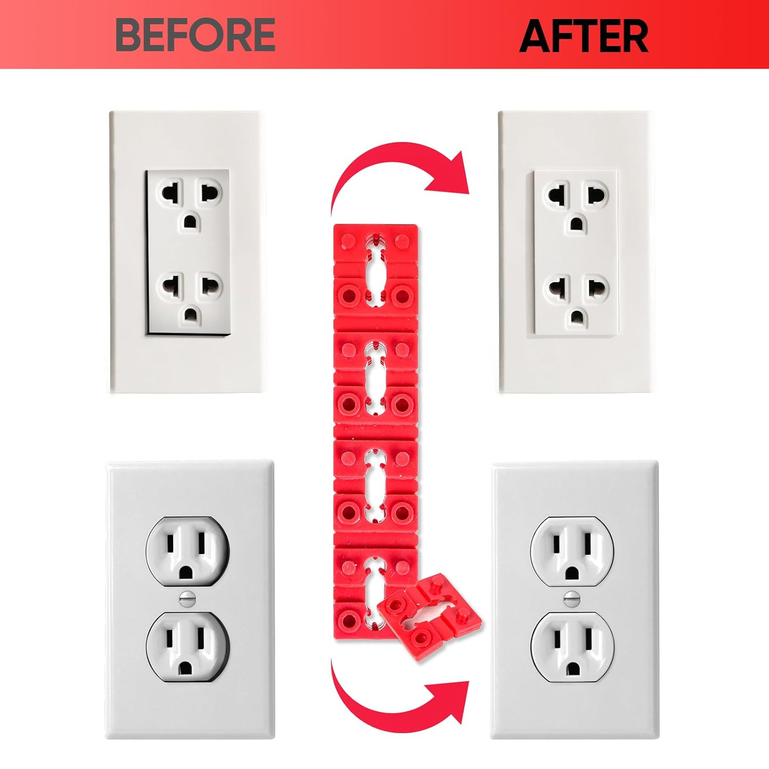 80Pcs Outlet Spacers Kit with 10Pcs Long Electrical Screws, Switch & Receptacle
