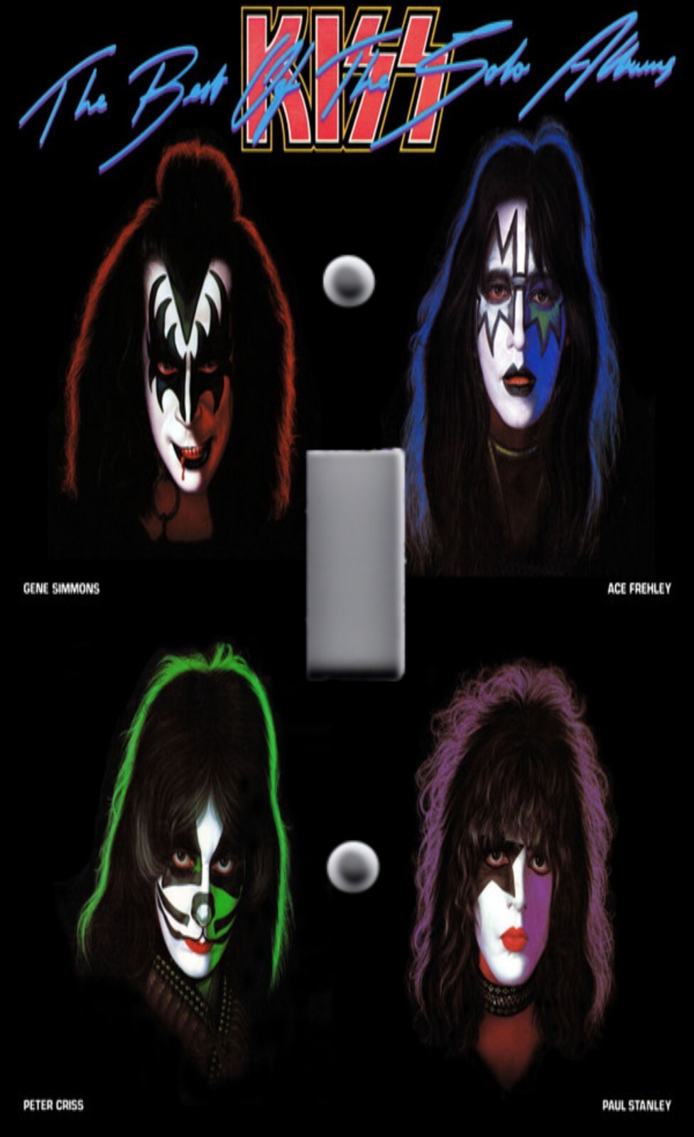 KISS Rock Music Band Solo Album Image on Light Switch Plate Cover