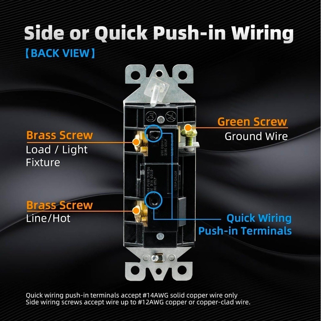 ELEGRP Matte White Single Pole Decorative Light Switch – 10 Pack – Side Wire