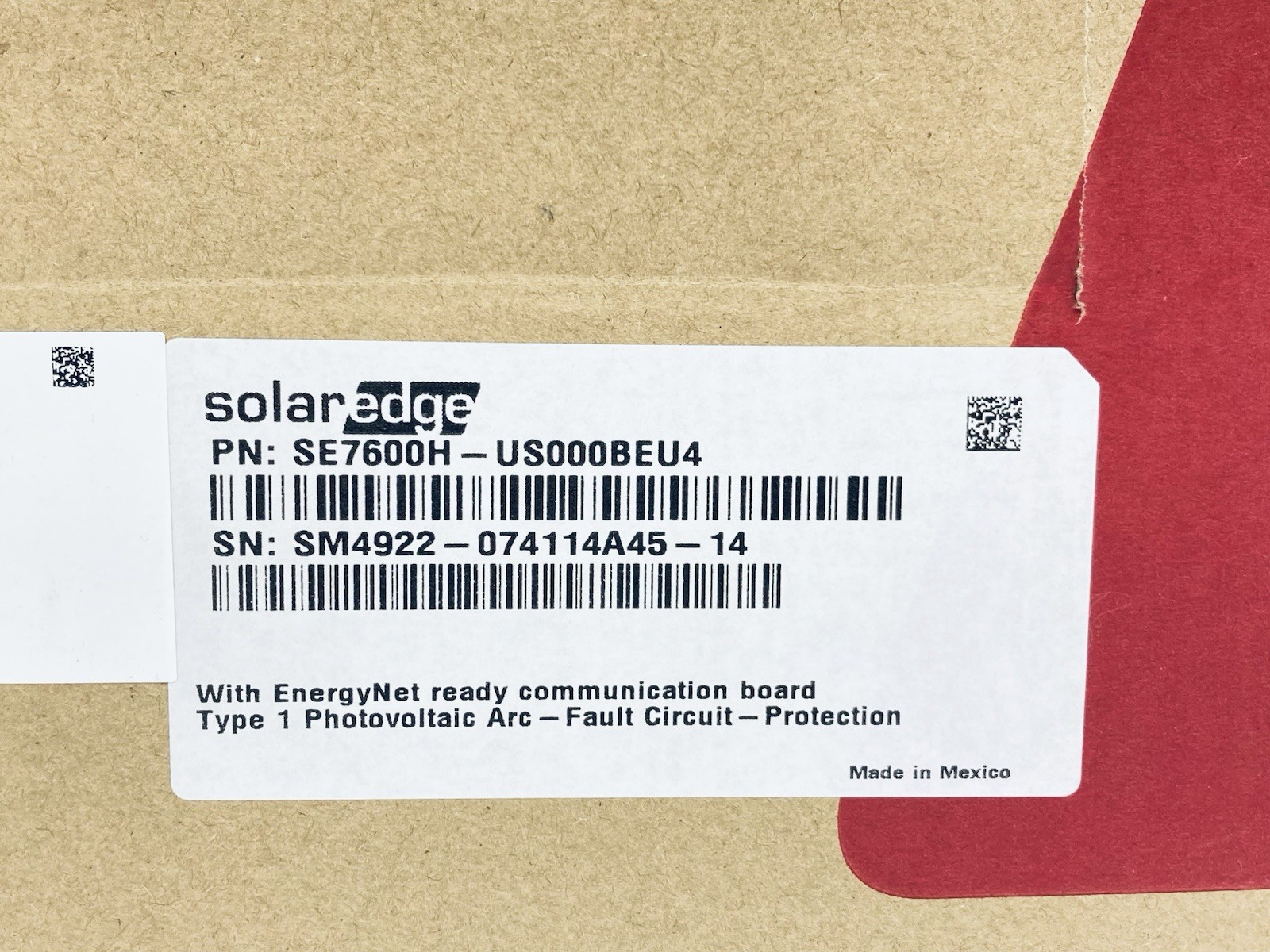 SOLAREDGE SE7600H-US000BEU4 Single Phase Non-Isolates string Grid-Tie Inverter