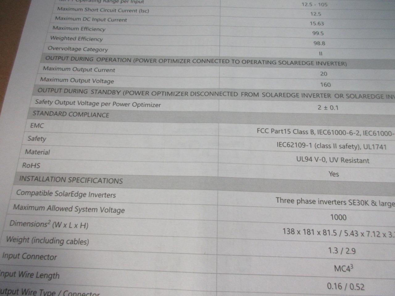 SOLAREDGE POWER OPTIMIZER FOR GROUND MOUNT INSTALLATION M1600-1NMMRTTY 1600W