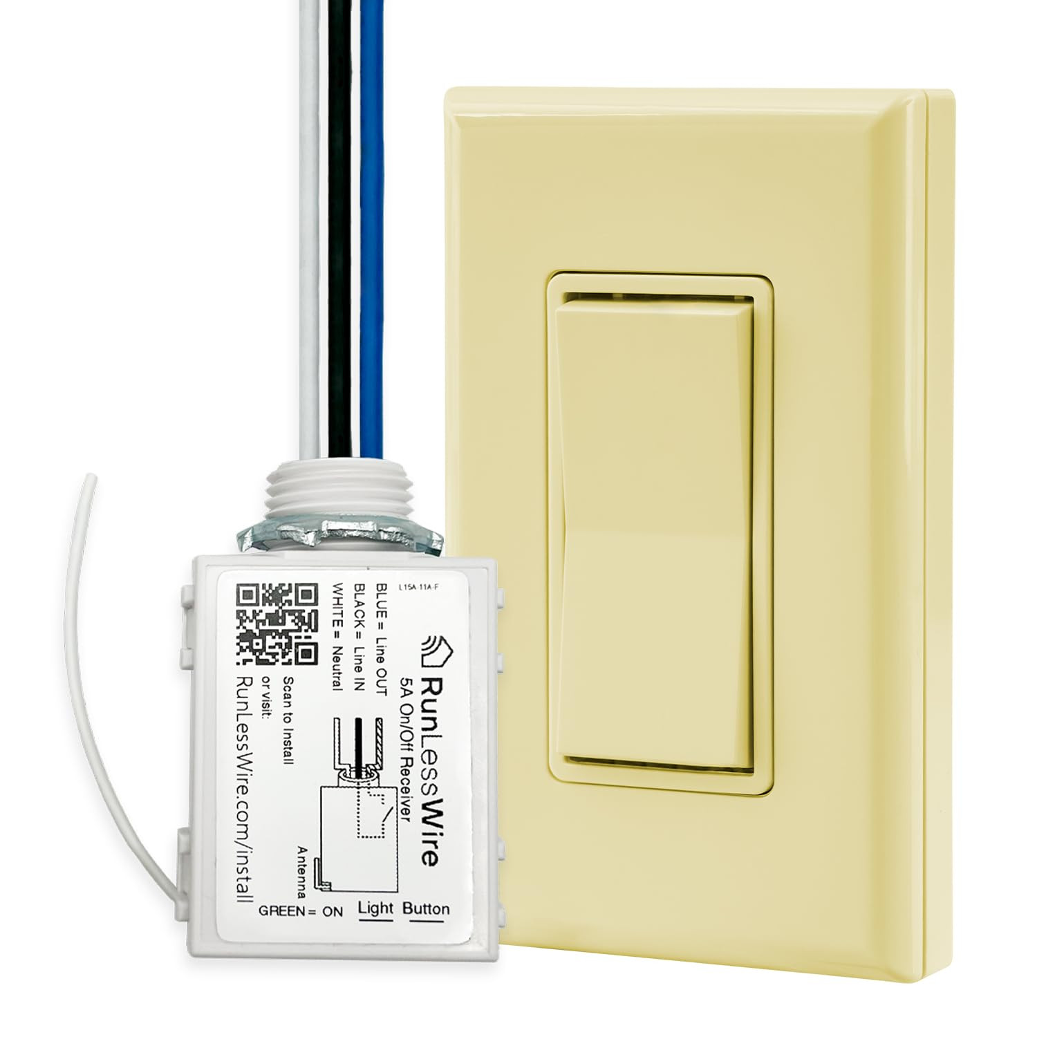 3-Way Battery-Free DIY Wireless Light Switch Kit 150Ft RF Range Self-Powered by