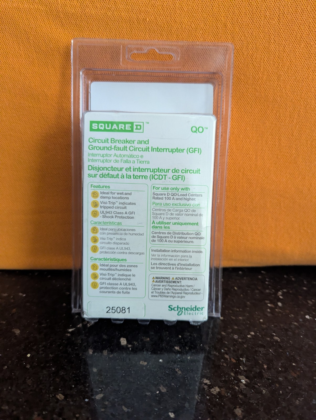 Square D QO250GFIC 50A 2-Pole GFCI GFI Circuit Breaker 120/240V Schneider