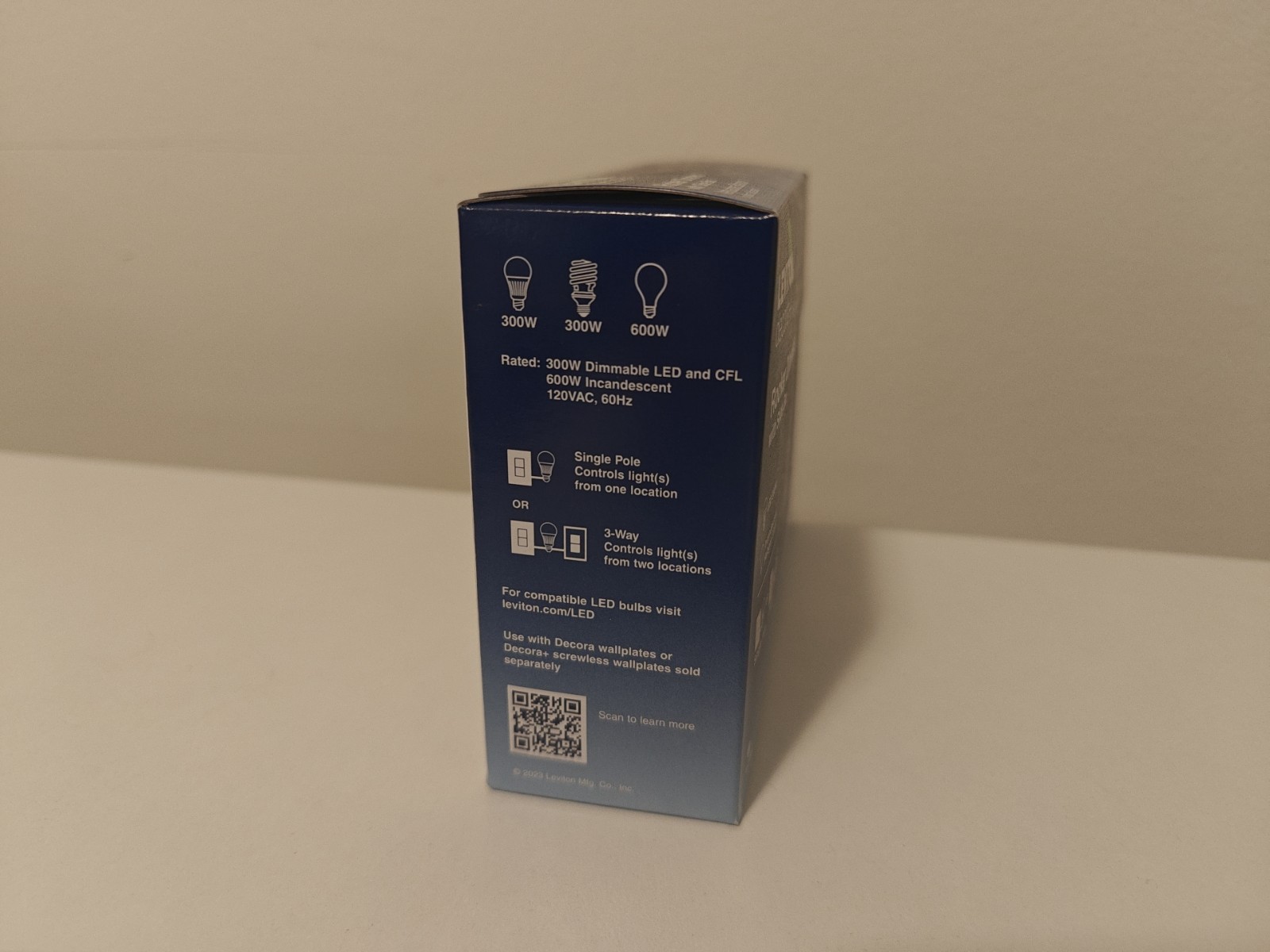 Leviton Decora+ 3-Pack DSL06-3PW Rocker Dimmers with Slide Bar