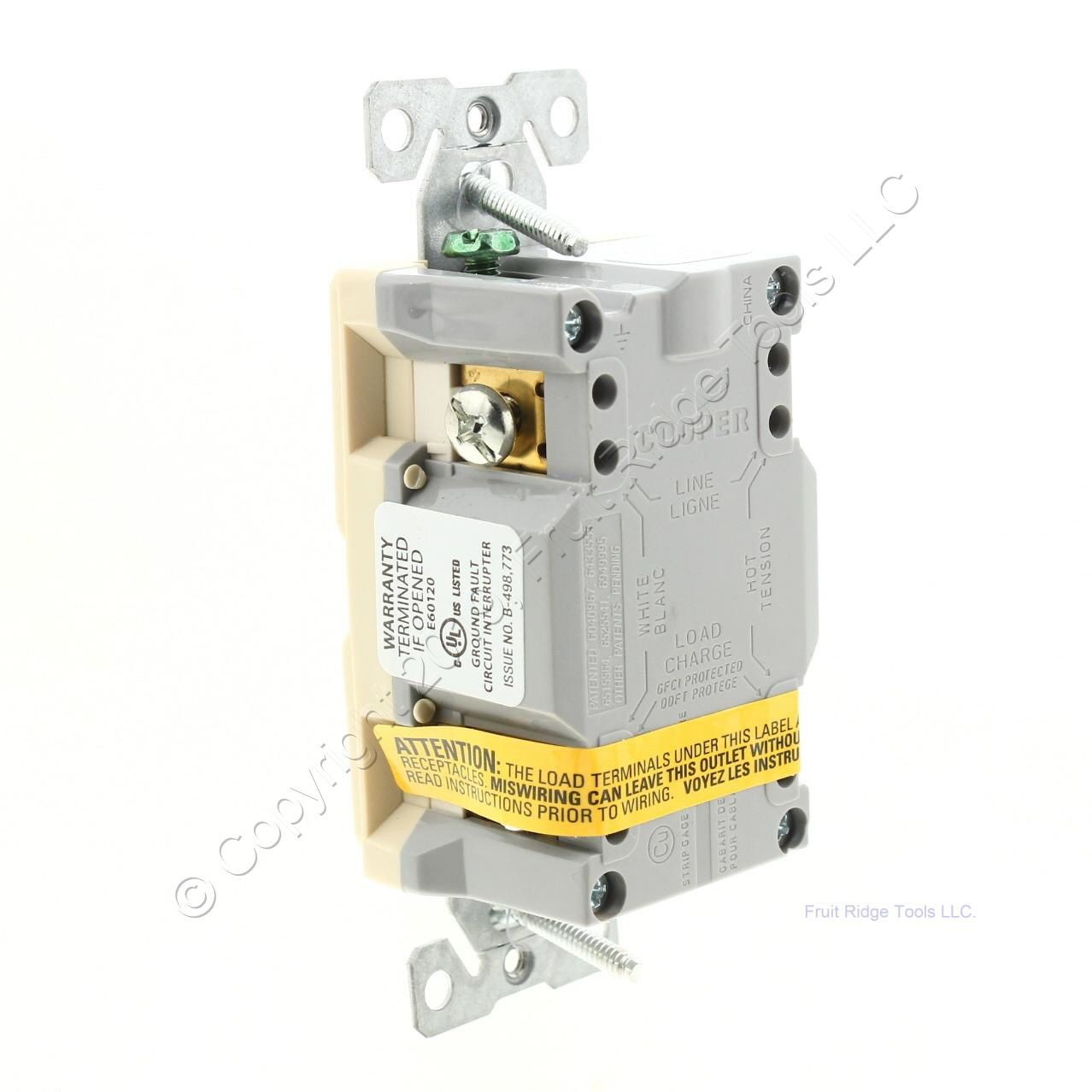 Cooper Ivory Hospital Grade GFCI Outlet Receptacle NEMA 5-15R 15A 125V VGFH15V