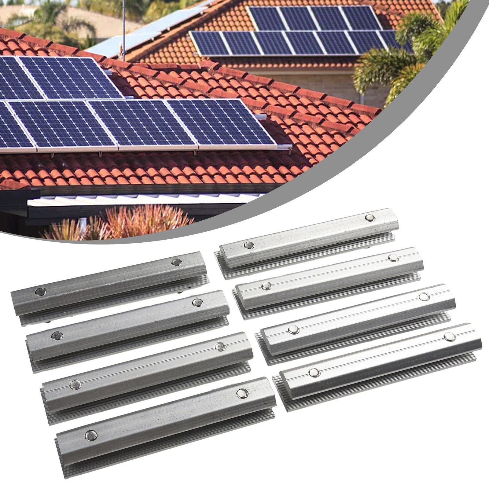 Aluminium Alloy Solar Guide Rail Connector Photovoltaic Support