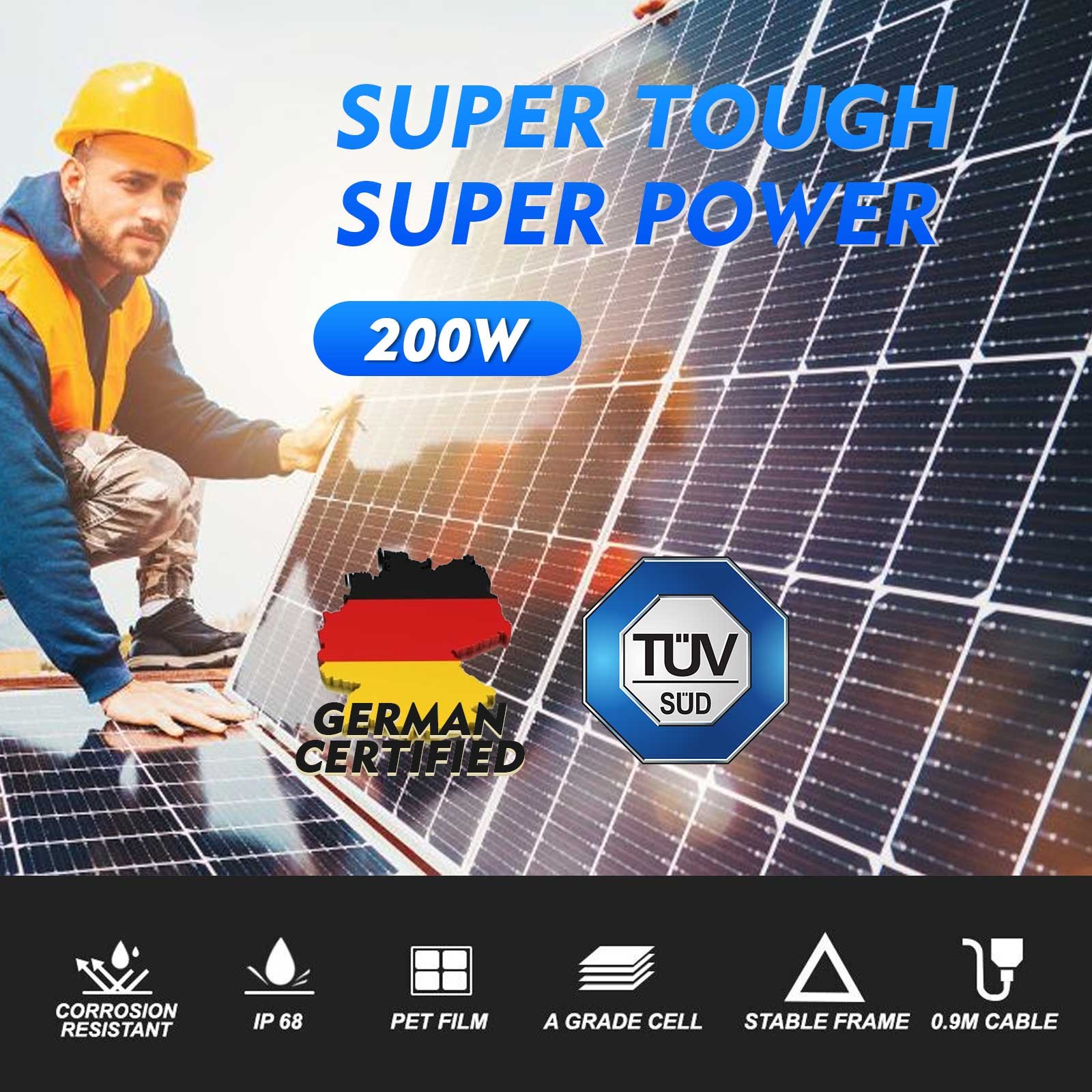 1000 Watts Premium Solar Panel Kit 12 Volt System for Home RV Garden Off-Grid