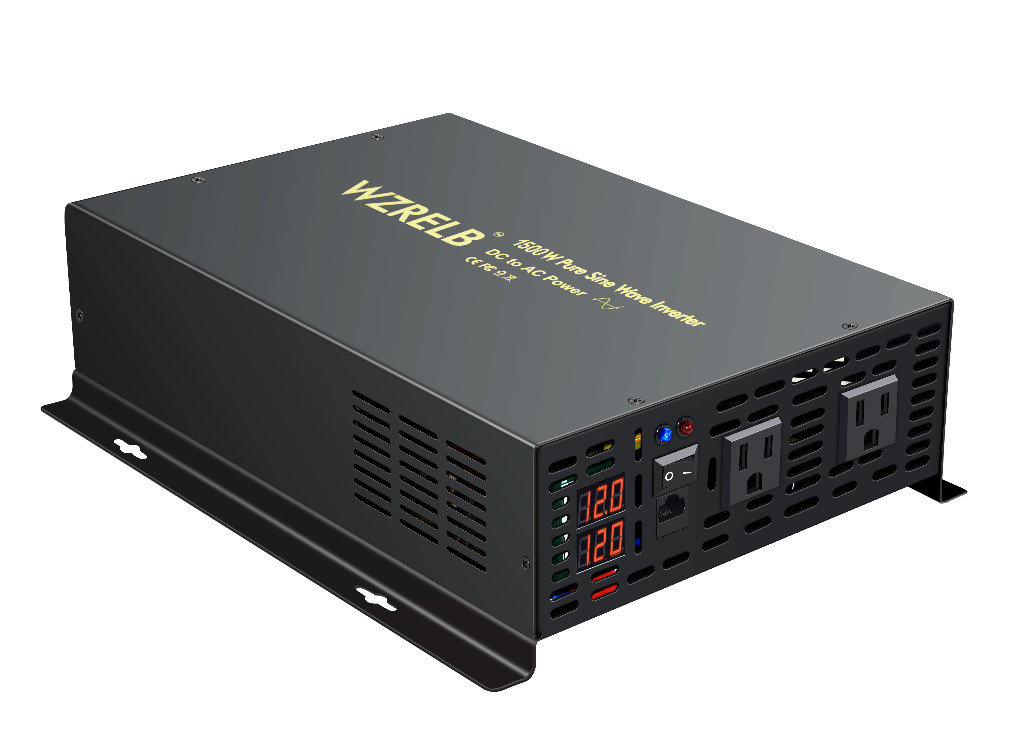 1500W Pure Sine Wave Inverter 12V DC to AC 120V Solar System Car Remote Control