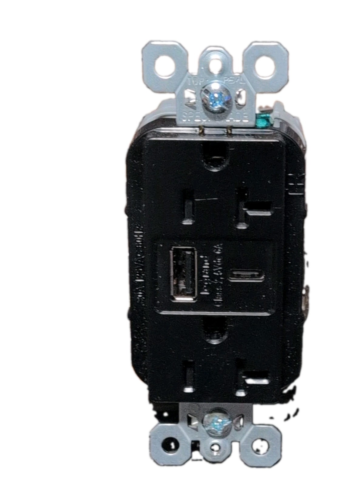 Legrand – P & S TR20USBAC6BK 20A Hybrid Type-C Ultra-Fast 6.0A Wall Outlet