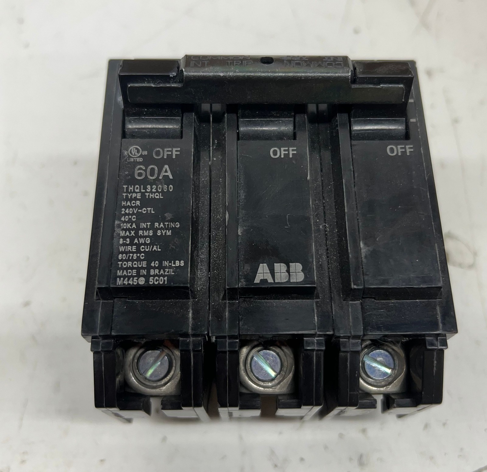 ABB 60 Amp 1 in. 3-Pole Circuit Breaker (THQL32060A)