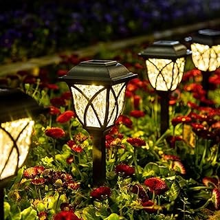 GIGALUMI 6 Pack Solar Lights Outdoor Waterproof, LED Solar Garden Lights, Outdoo