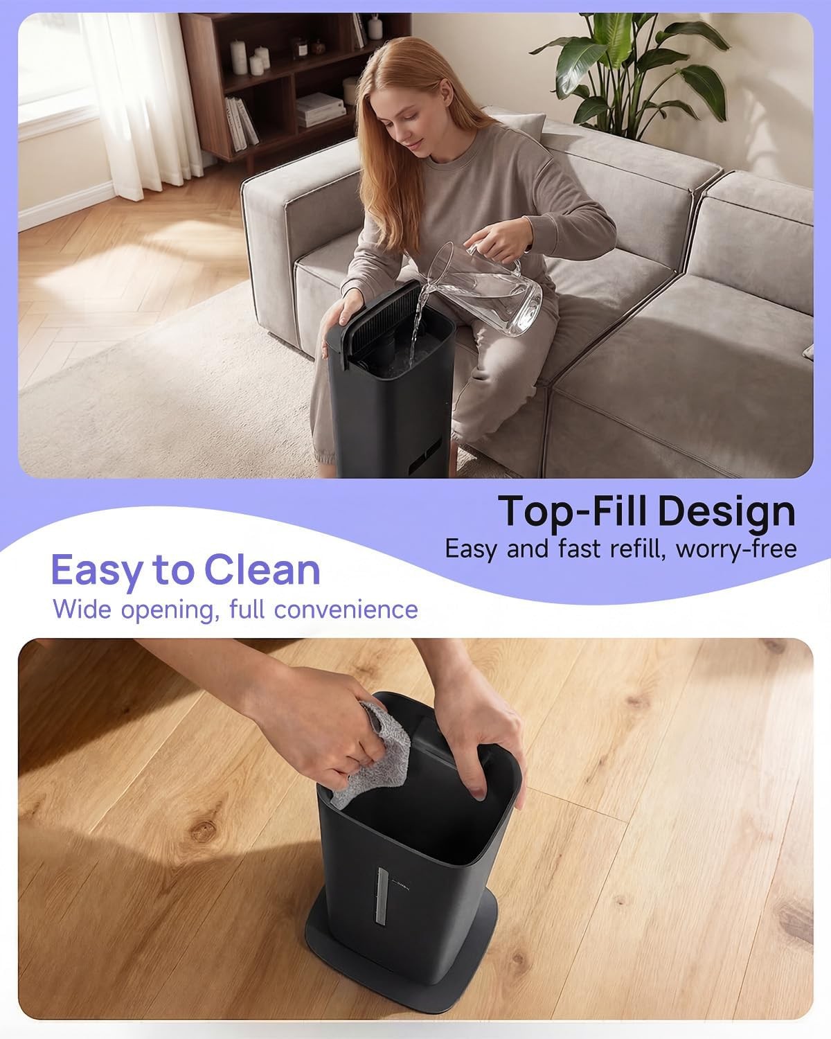 Humidifier Large Room, 2.1Gal/8L Cool Mist Humidifiers for Bedroom 500 sq…