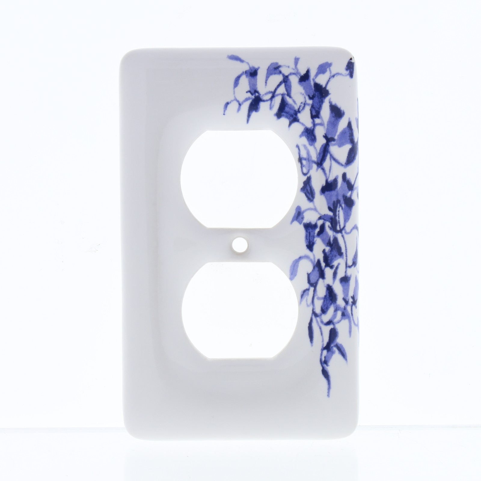 Leviton 89503-BL Blue Flower 1-Gang Duplex Ceramic Standard Wallplate Cover 5pcs