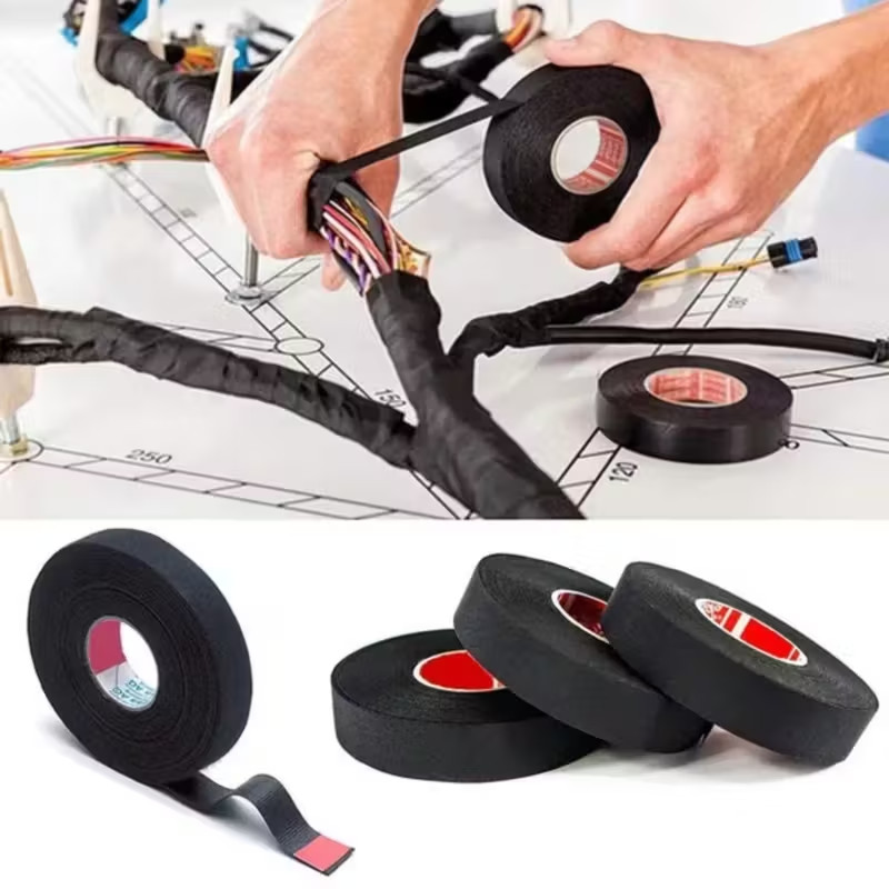 1-5pcs Wire Harness Automotive Cloth Tape, Adhesive Resistance Heat Proof Tape