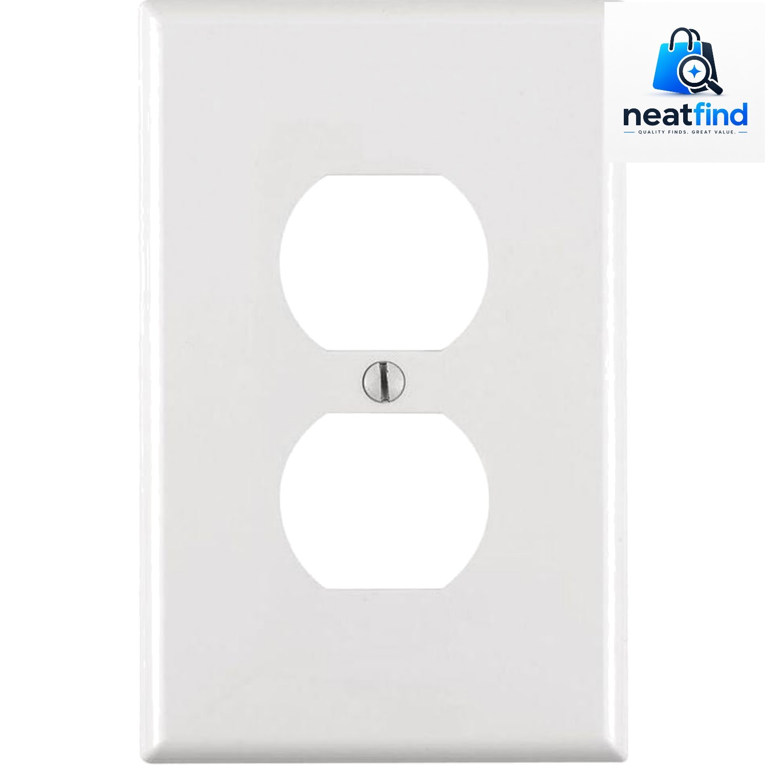Direct Size, White PJ8-WM 1-Gang Duplex Receptacle Wallplate, Midway, Thermop…