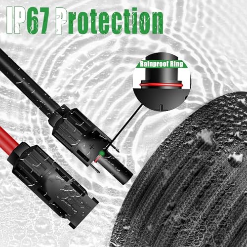 Twin Wire 50 Feet Solar Extension Cable 10AWG 50Ft Flame Retardant Protective