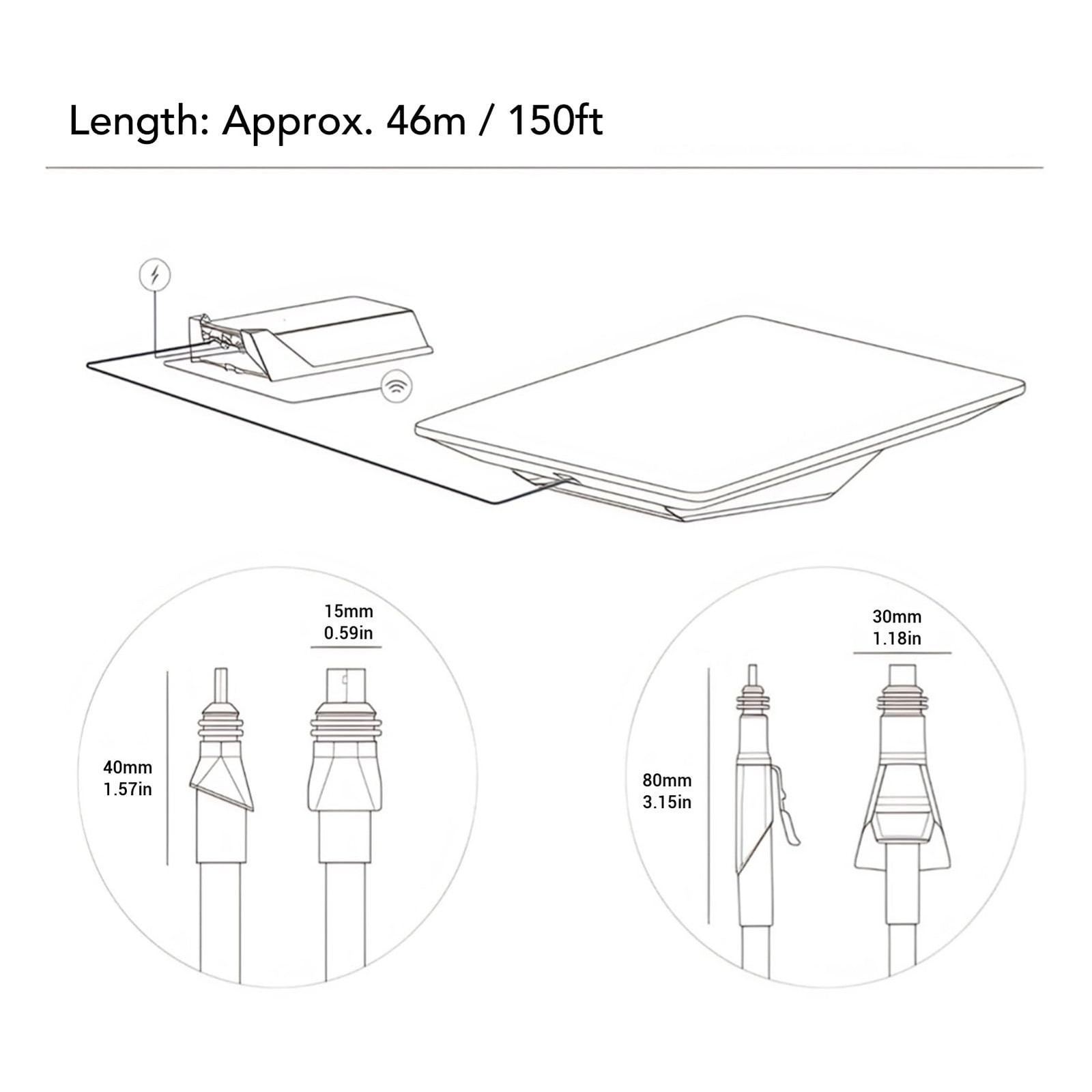 150ft for Extension Cable, for Replacement Cable, for Ethernet Cable