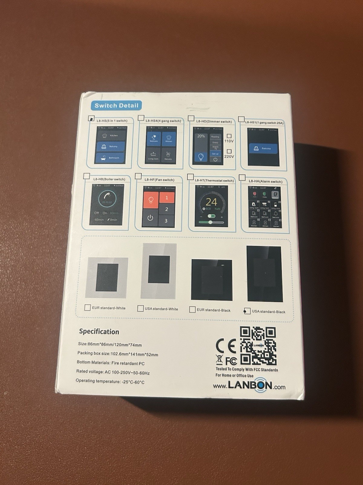 Lanbon L8 MagicPanel LCD WiFi Mesh Smart Switch 2.9in