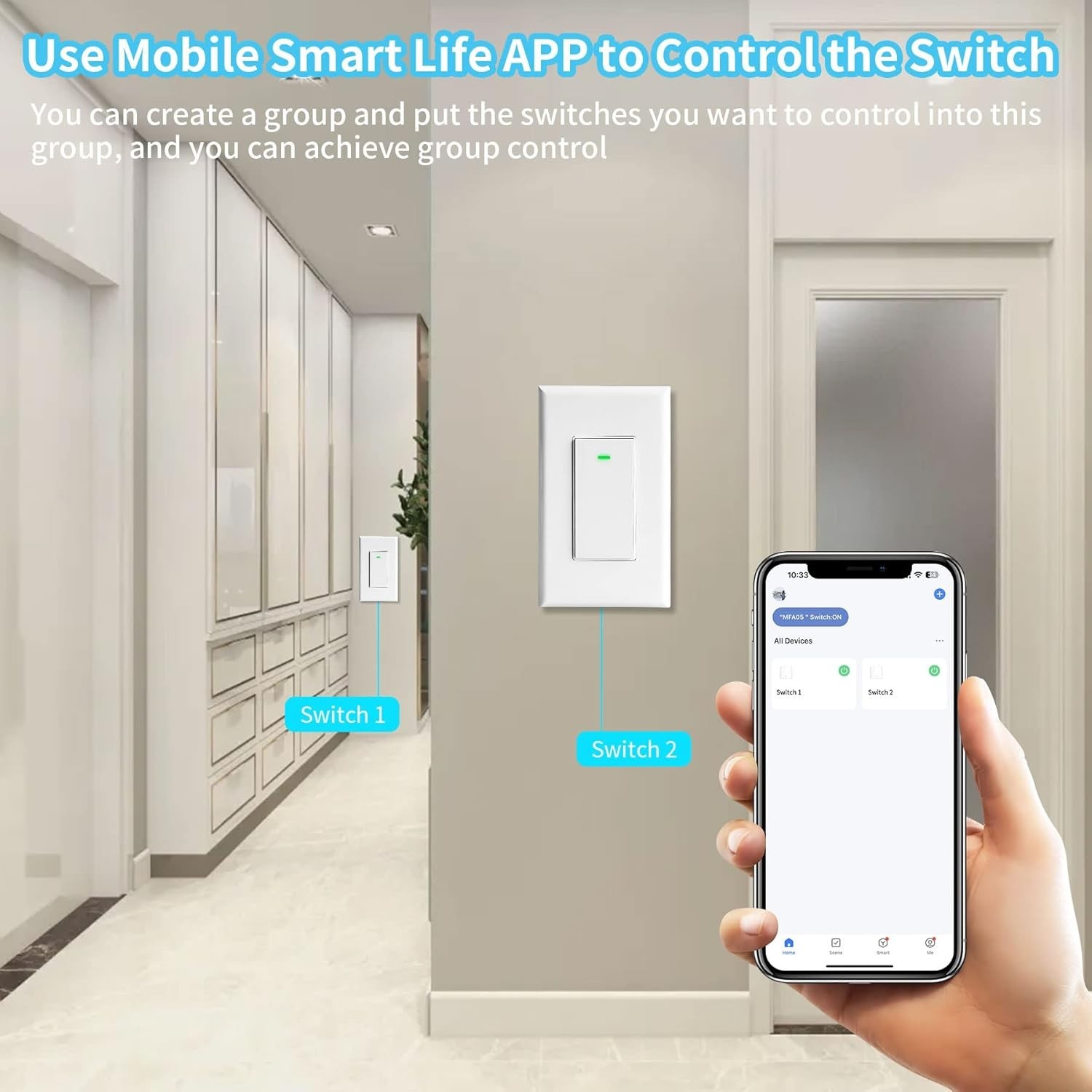 USED Smart Wi-Fi Light Switch Work Alexa Google Home Smart Life App