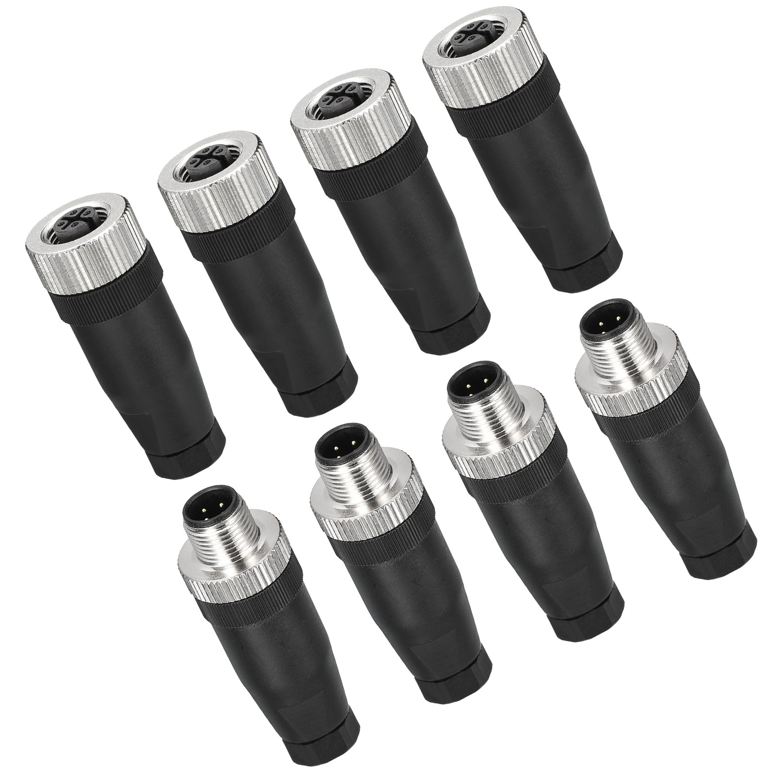 4 Set 4 Pin M12 Male & Female Aviation Wire Connector IP67 Circular Connector