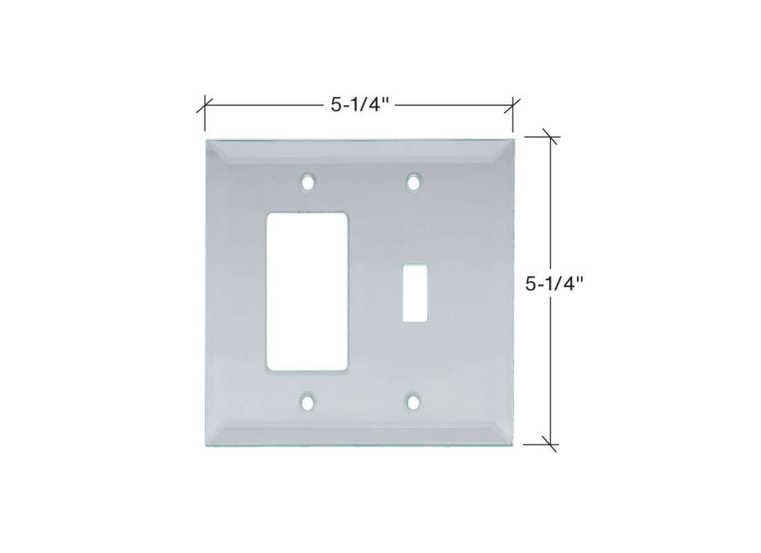 FHC MP14C Clear Decorator/Rocker & Toggle Glass Mirror Plate