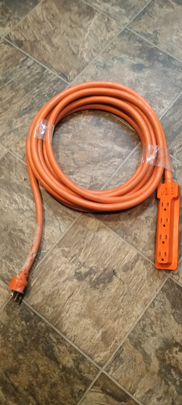 Orange Extension Cord 3-Outlet Multi-Outlet End, Type B Plug, 120V 11-15A