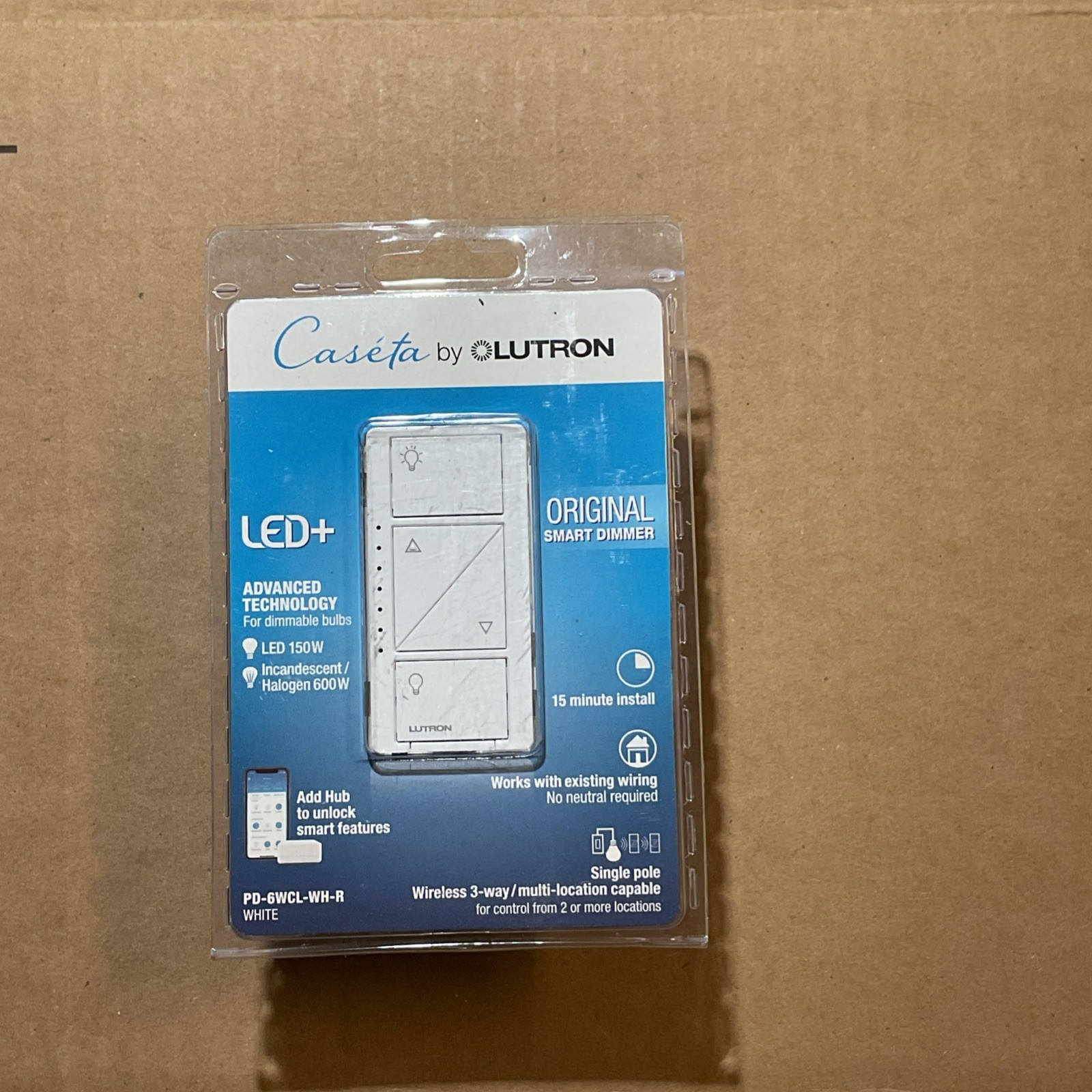 Lot Of 10 – Lutron PD-6WCL-WH-R Dimmer Switch – White- NEW