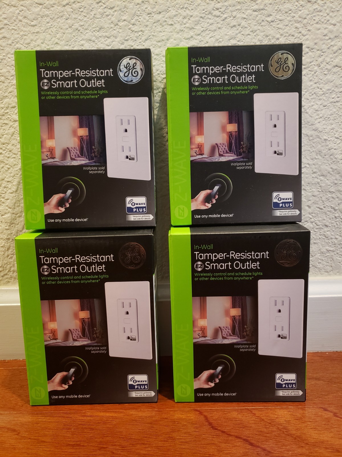 4 New GE In-Wall Tamper-Resistant EZ Smart Outlet ZW1002 Z-Wave Plus