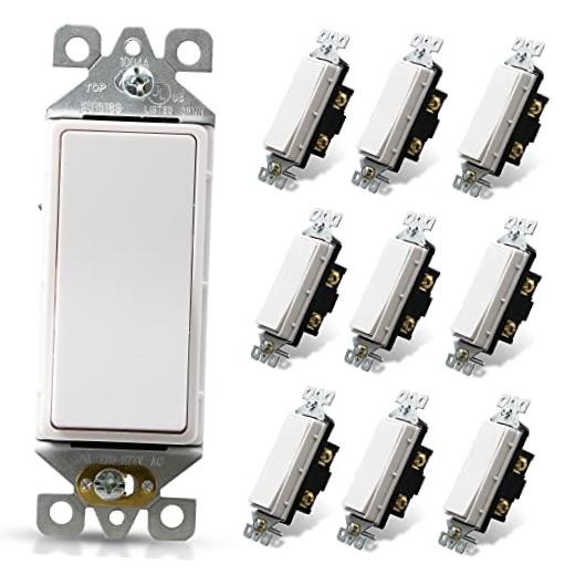 Single Pole Decorator Light Single Pole – Without Wall Plate 10 Glossy White