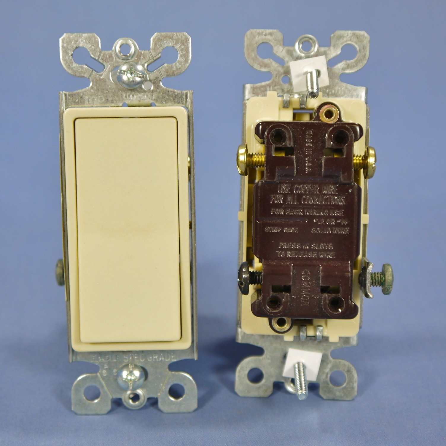 Eagle 6503V Ivory Decorator Rocker Wall Light Switches 3-Way 15A 10-Pack