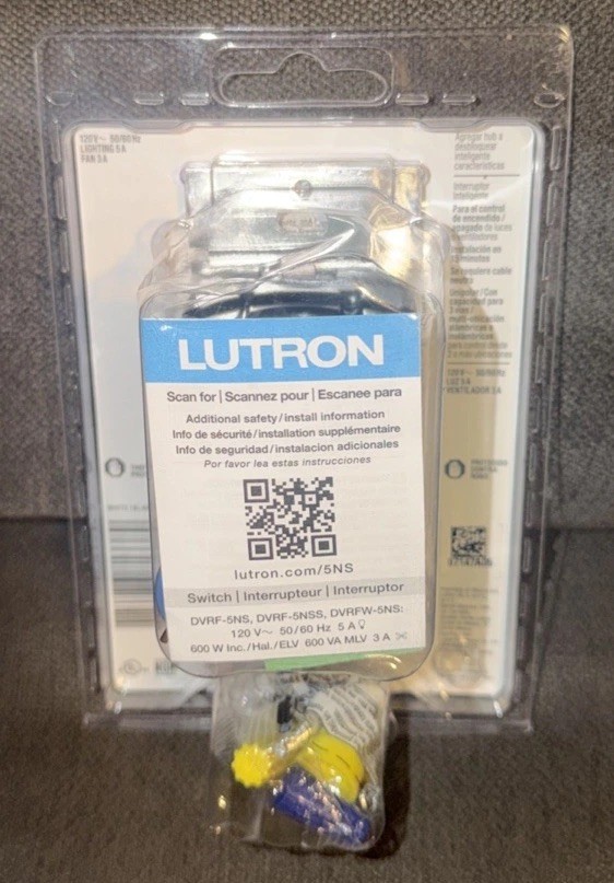 Lutron💡Caseta Smart Lighting Claro White Rocker Light Switch DVRF-5NS-WH-R