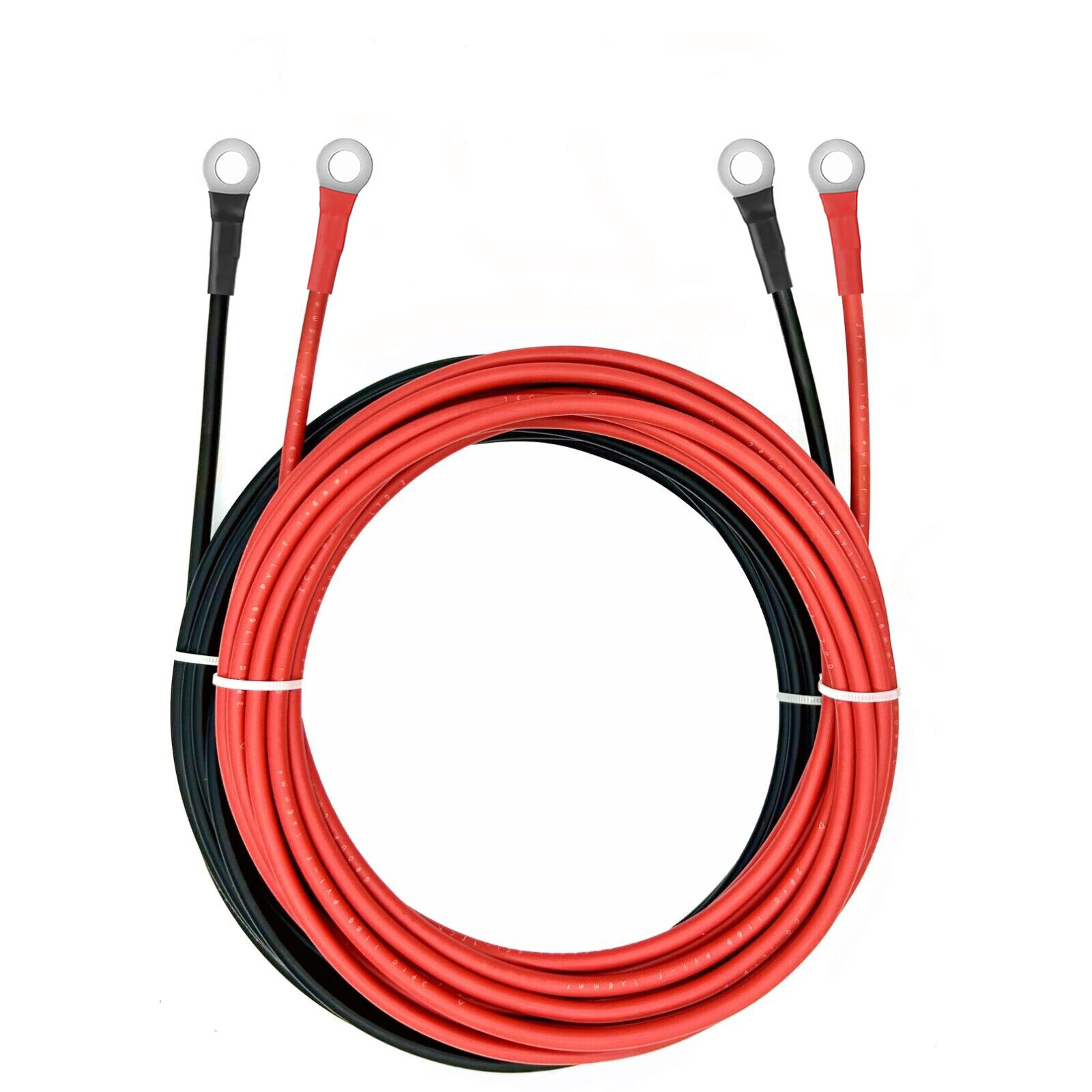 10 AWG Battery Cable 3/8″ O Ring Terminal PV Wire Inverter Solar Car Marine RV