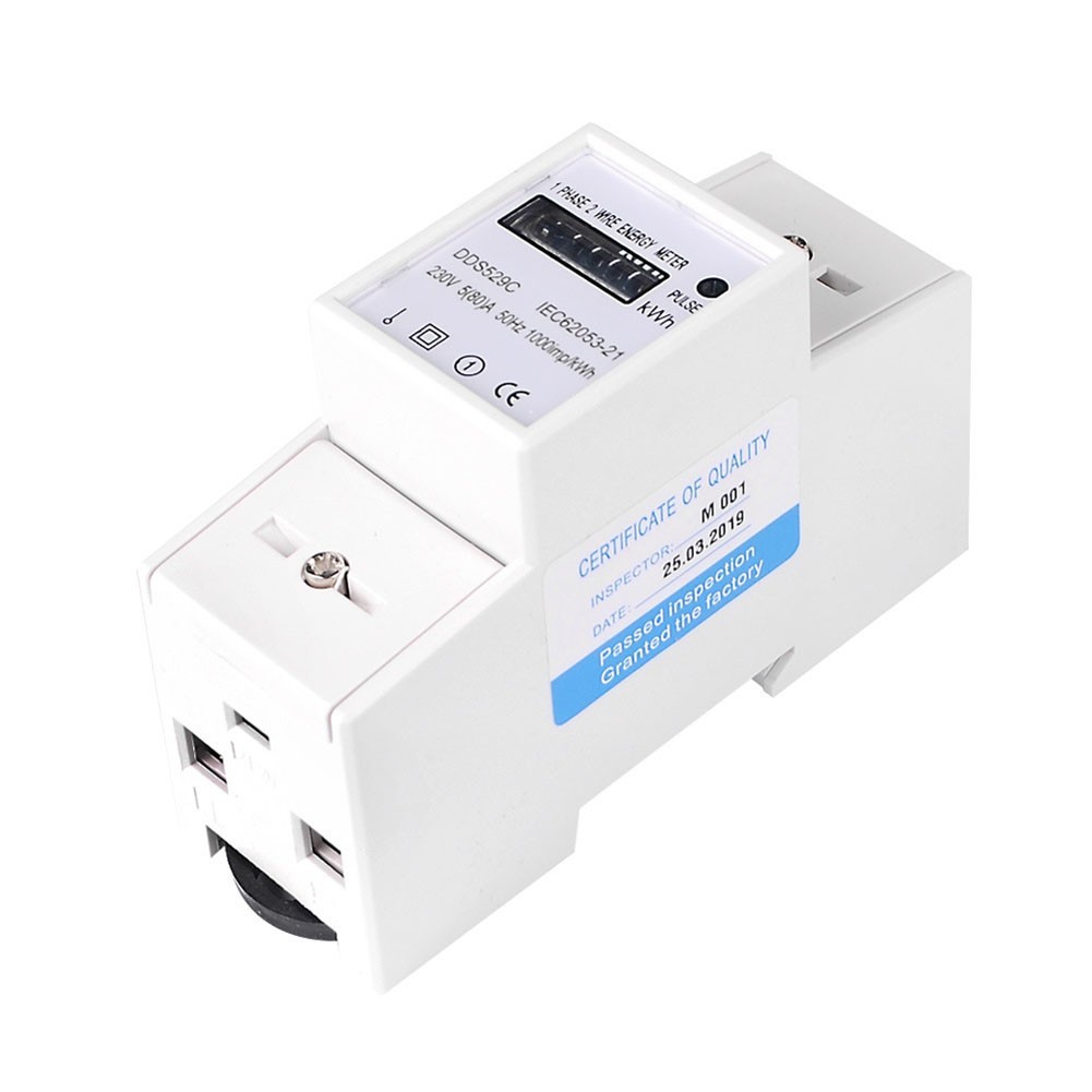 80A AC 230V Single Phase Energy Meter Analog Mechanical for Standard Rail Mount