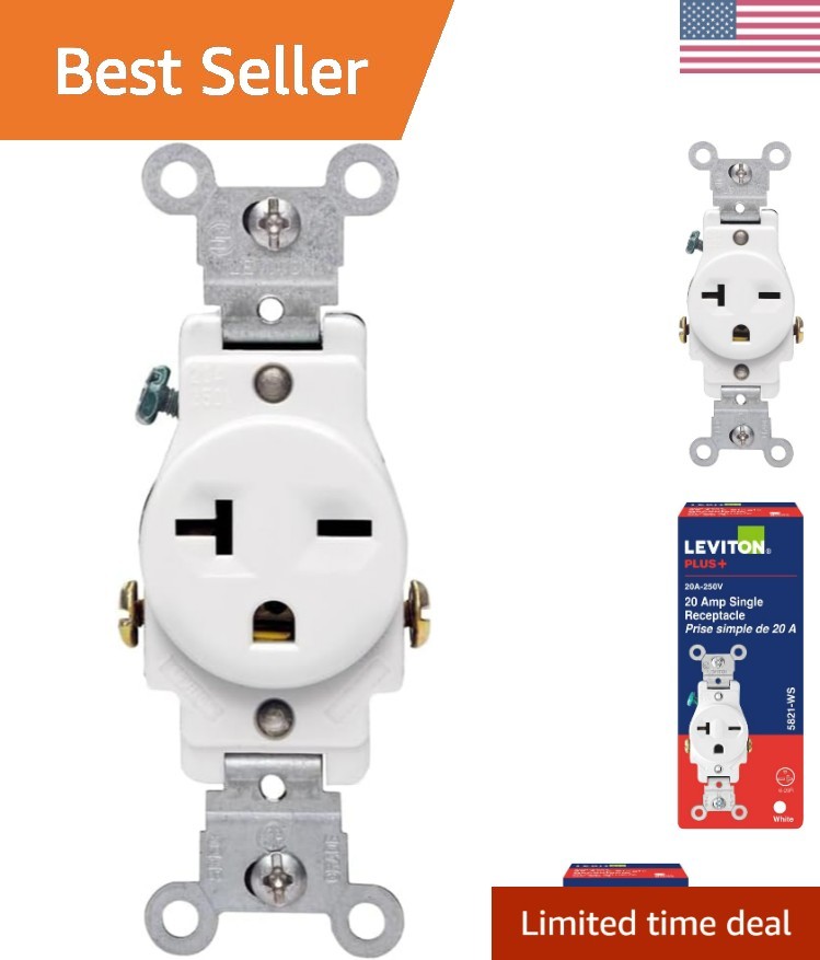 Single Receptacle Outlet Commercial Specification Grade Smooth Face 20 Amp 25…