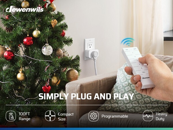 DEWENWILS Indoor Wireless Remote Control Outlet, Remote Light Switch 15A/1875W