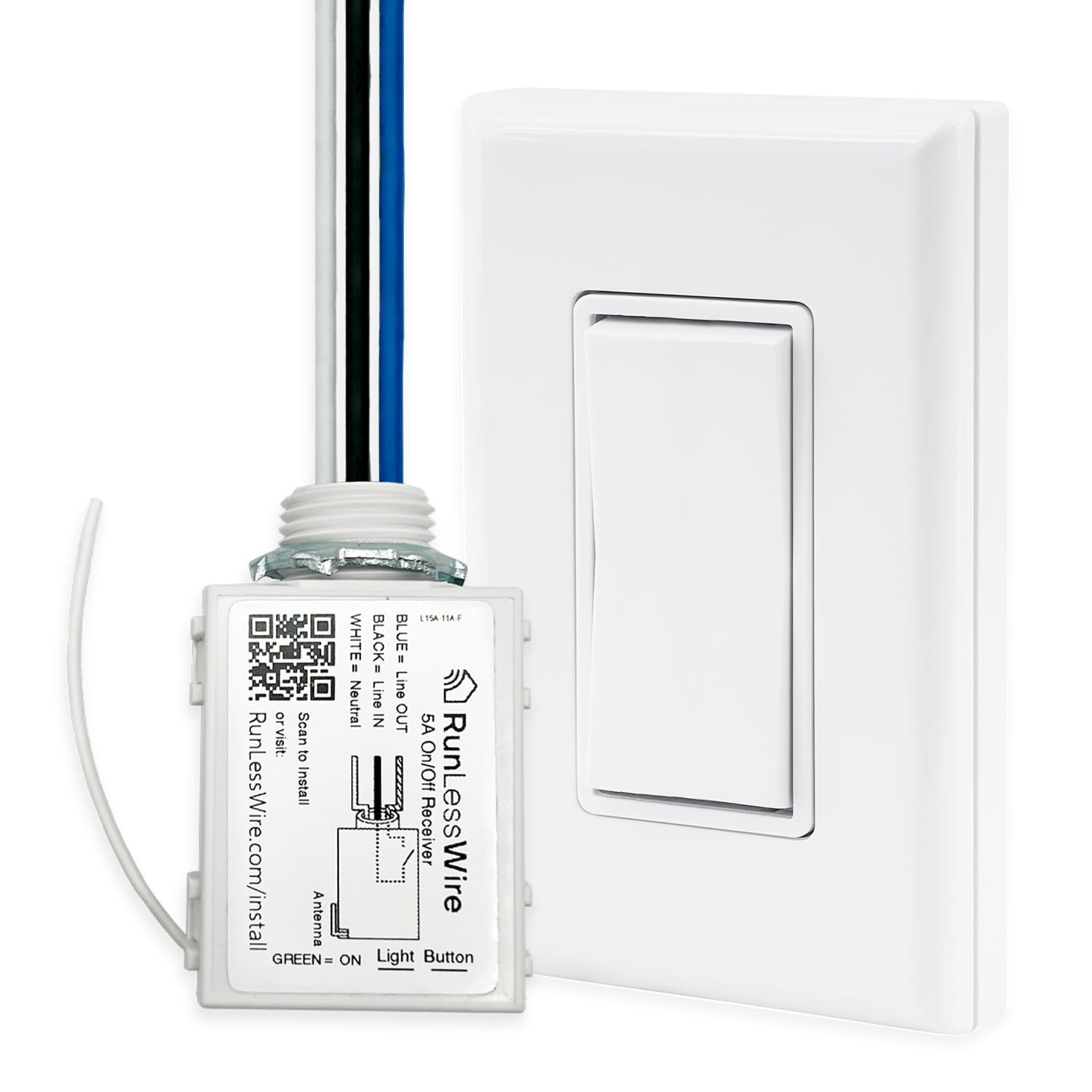 3-Way Battery-Free DIY Wireless Light Switch Kit 150Ft RF Range Self-Powered by