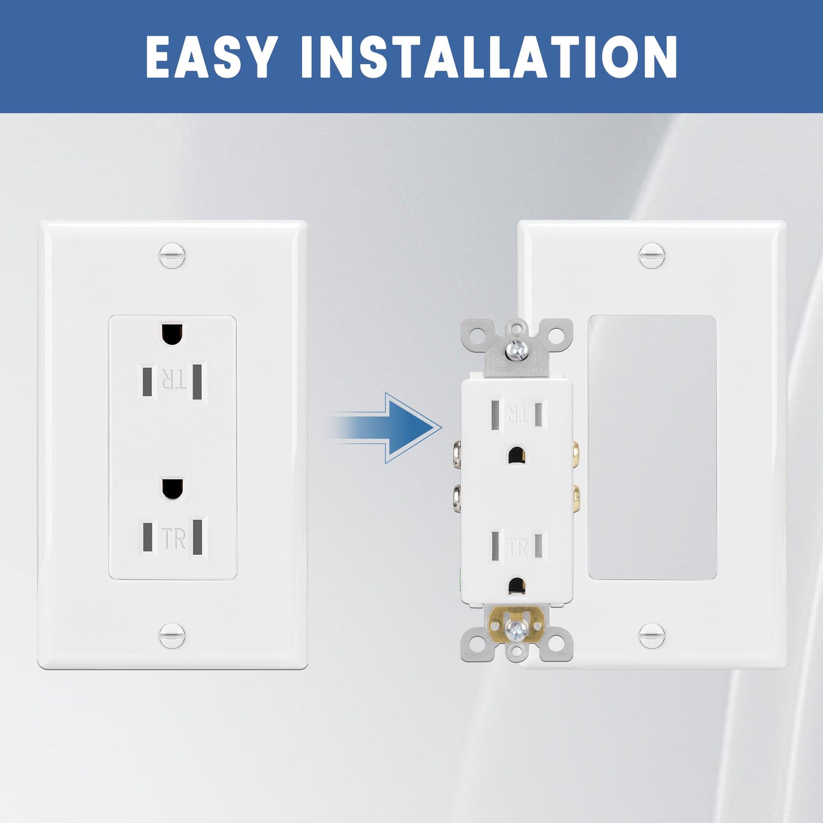 15 Amp Decorator Wall Receptacle Outlet, Child-Safe Tamper-Resistant, Residen…