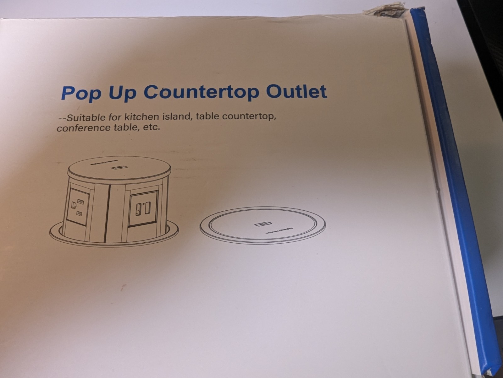 Jgstkcity OEUP021 Pop Up Countertop Outlet 4 AC Outlets 15W Wireless Charger New
