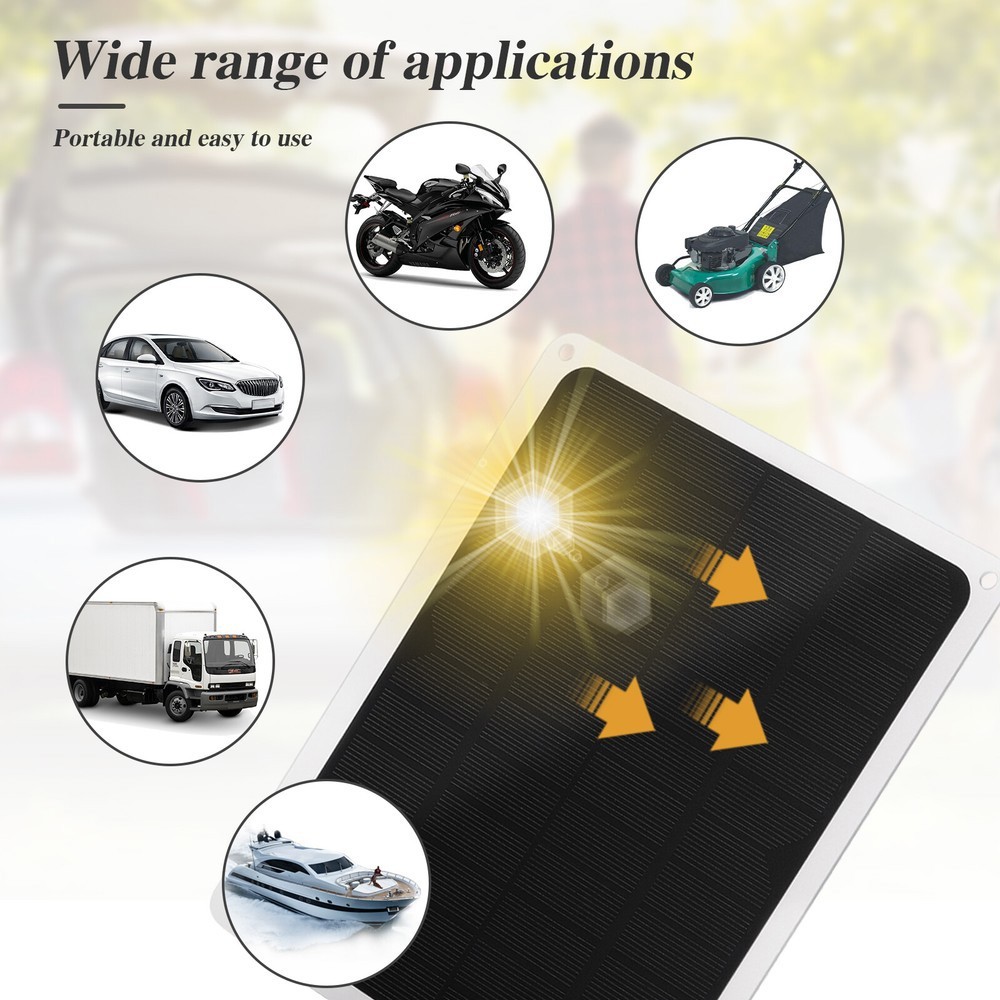 20W 12V Solar Panel Trickle Charger for Car, RV, Marine, Camper and Trailer Blue