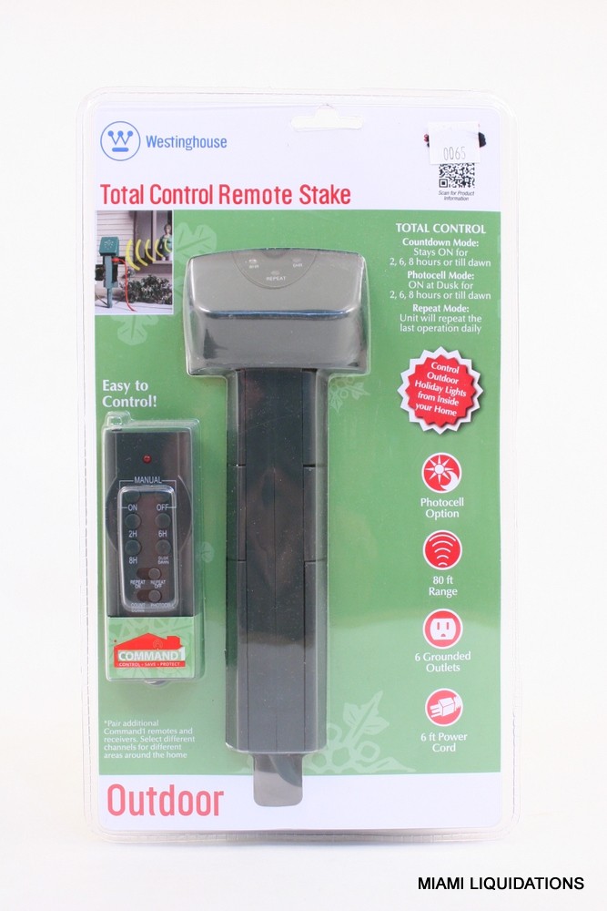 Westinghouse T26119 Green 6-Outlet Total Remote Control Ground Stake NEW