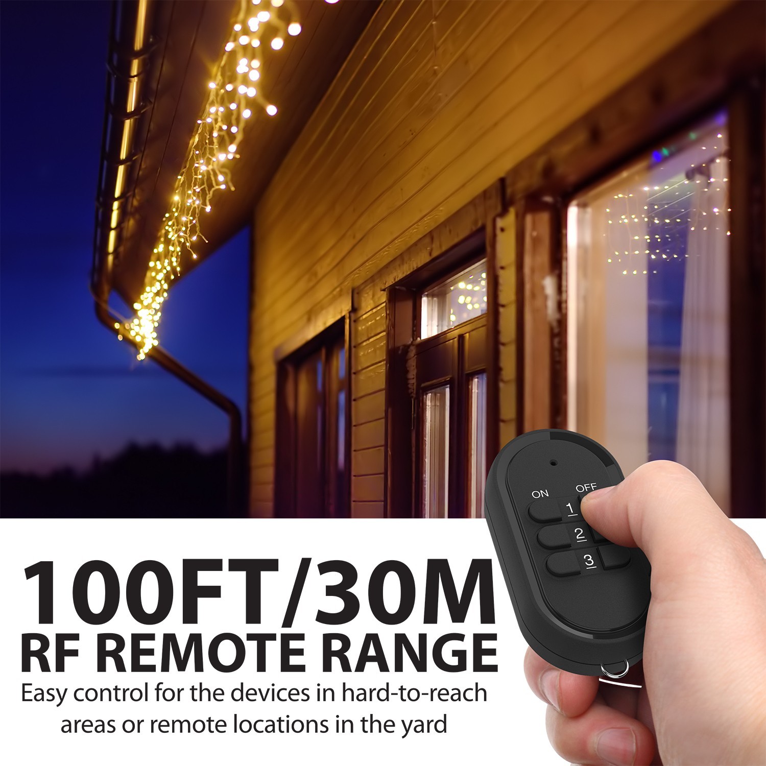 Fosmon 100FT Outdoor Indoor Wireless Remote Control Outlet [3 Reciever/1 Remote]