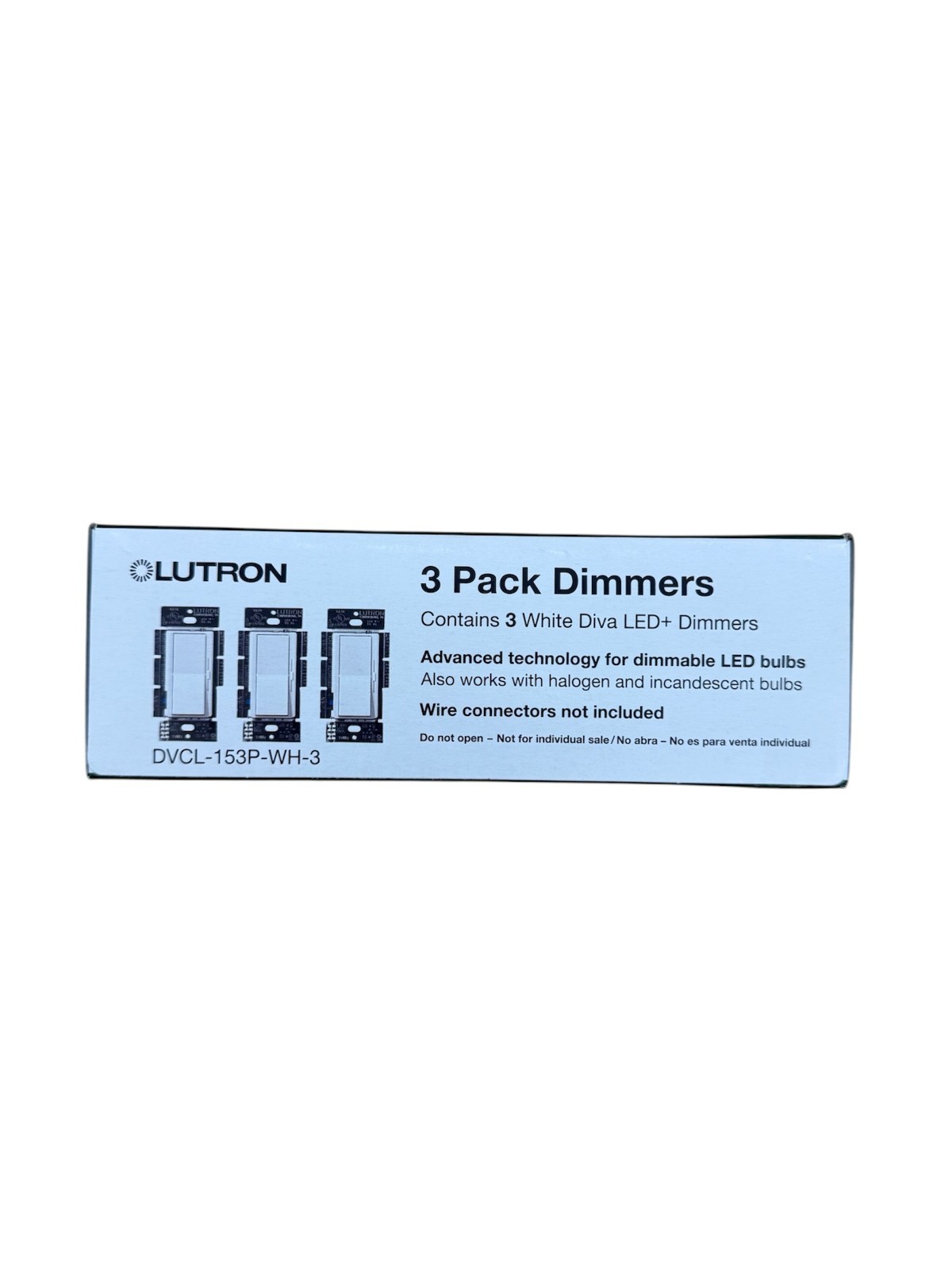 Lutron Diva Dimmer Switch DVCL-153P-WH-3 LED 150W 3-Way White 3-Pack Wallplate