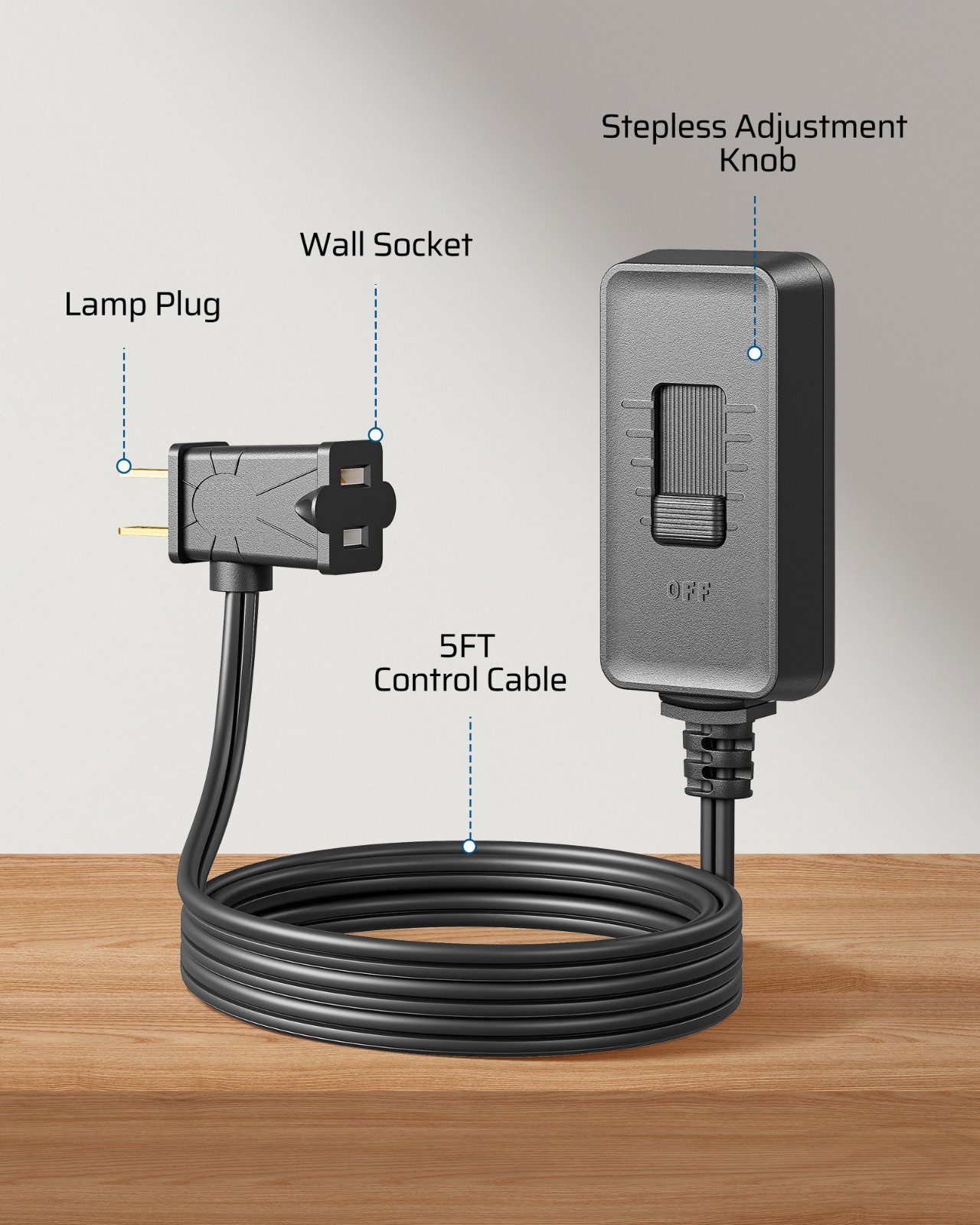 Plug in Dimmer Switch for Lamp, Table Lamp Dimmer for Dimmable LED/CFL Lights