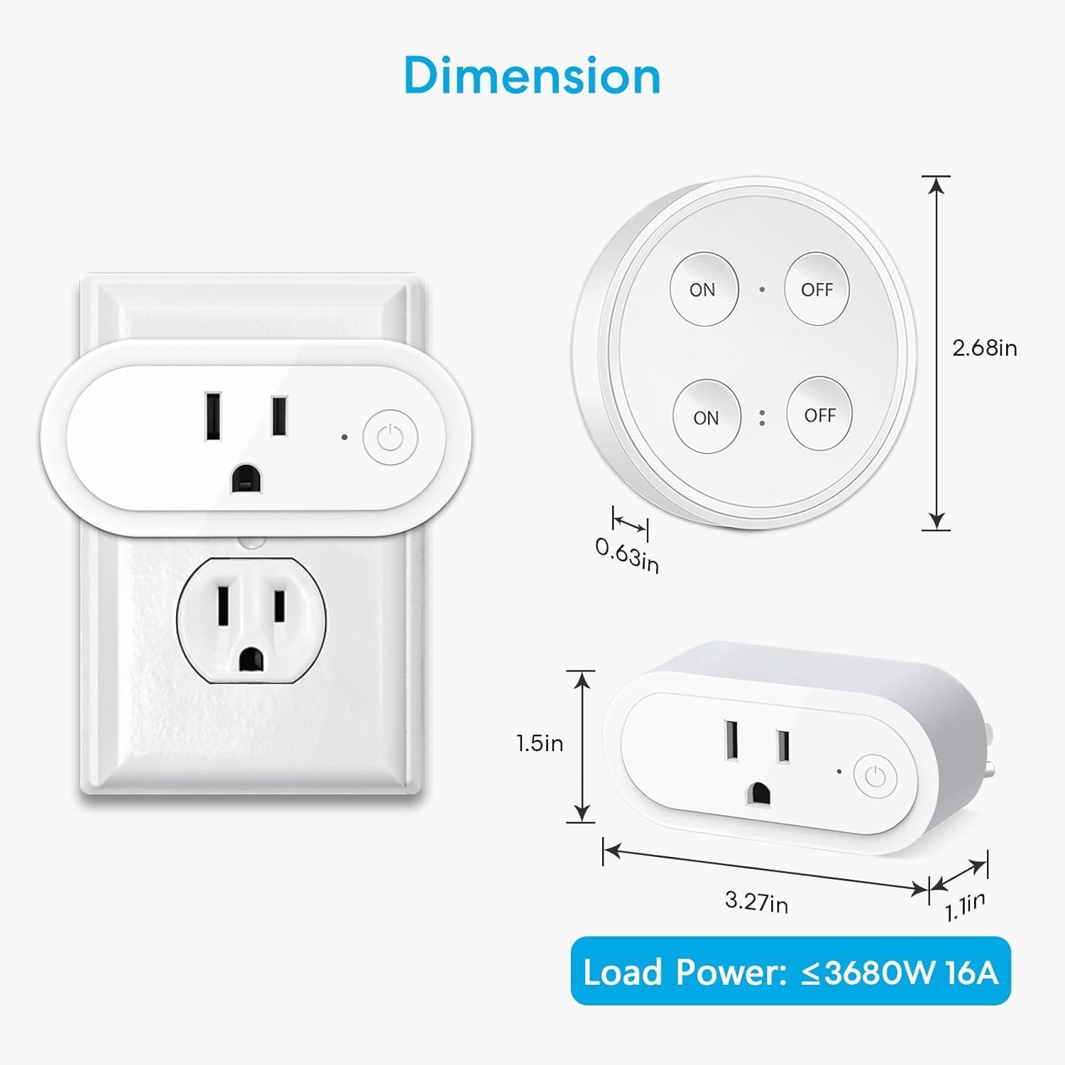 Wireless Outlet 2 Pack – Ergonomic Round Remote Comfort Grip! + Magnetic Wall…