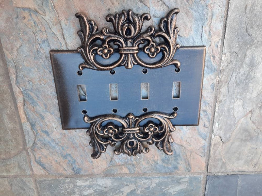 Quadruple Light Switch Plate Cover, Quad cover, Traditional, Tuscan, Old World