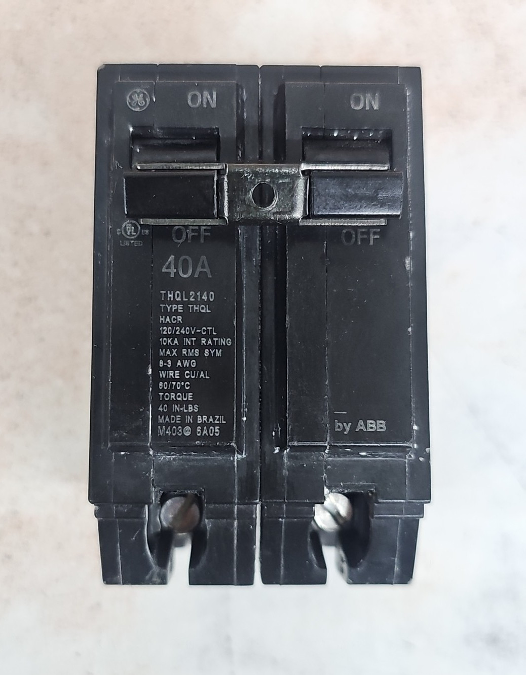 GE By ABB 40 AMP THQL2140 Circuit Breaker Type THQL NNT NTO