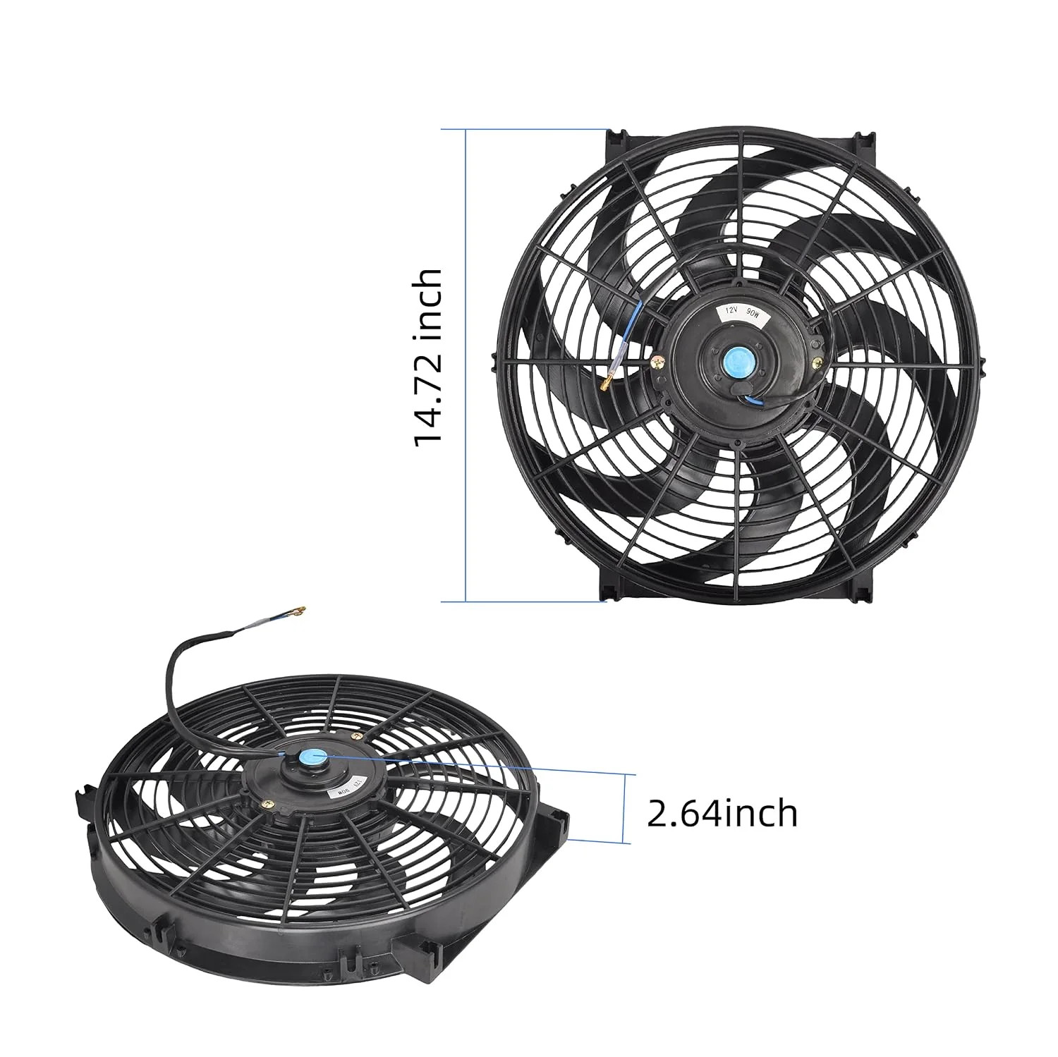 14 Inch Slim Fan Push Pull Electric Radiator Cooling Fan Universal High Performa